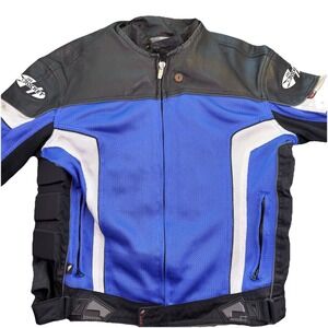 Vintage Joe Rocket Racing Jacket Size XL Armored Padded Blue